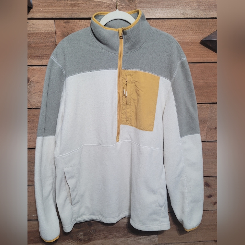 Mountain & Isles Color Block 1/2 Zip Soft Fleece Jacket Men's Size Large